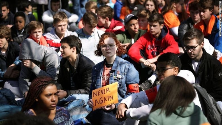 Students protesting gun laws